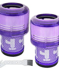 Two Pack Dyson V11 And V15 Vacuum Filter Replacements for V11 Torque Drive V11 Animal models with cleaning tool displayed