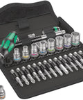 28 Piece 1/4 Inch SAE Ratchet Set With Wera Zyklop Speed for Imperial Drive, quick release, heavy duty kit open case