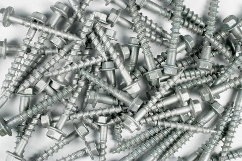 Connector Screws Nine By One And A Half Inch With A Quarter Inch Hex Head And Galvanized Coating Includes Hex Bit Nail Replacement