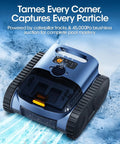 Go-To Robotic Pool Vacuum With Smarter Navigation And Track Drive, Dual 180W Brushless Motors on water surface