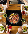 Table with barbecue grill on Beat The Heat High Temp Welding Blanket 6mm Thick Carbon Felt Insulation for Home Garage Shop