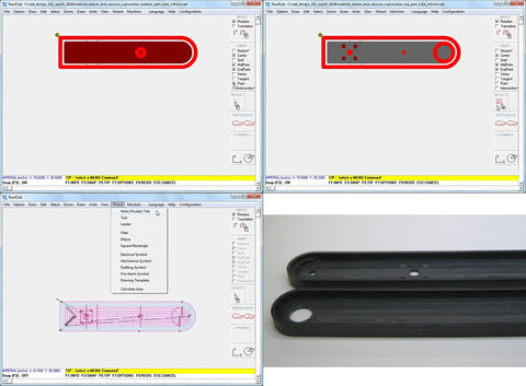 DIY Friendly All In One CAD CAM Mill Software For CNC Machines screen interface and machined parts