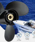 Beefed Up 15 1 Quarter X 15 Boat Propeller 3 Blade RH Spline 15 For Mercruiser Alpha One Mercury Outboard 135 To 300 HP OEM 48-78116A45 Hub Kit Included Aluminum Vacuum Cast beside boat on water