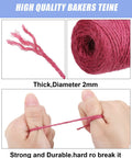 Close-up of 2mm thick colorful jute twine string set, showing texture and strength in use, ideal for crafts and DIY projects.