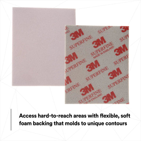 Handy Flexible Softback Sanding Sponge for Detail Work, Wet or Dry Use, Fast Cutting Aluminum Oxide Abrasive, 4.5x5.5 inch, superfine grit