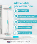 3in1 Baby Door Safety Pinch Guard With Automatic Finger Protector shown with packaging highlighting features.
