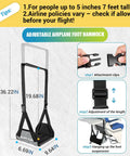 Airplane Foot Hammock Travel Sling With Thickened Bamboo Rest Extendable Adjustment Straps For Long Flights Desk Foot Hammock