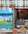 Top Shelf Metal Chicken Grit And Oyster Shell Feeder For Backyard Hens Automatic Poultry Coop Dispenser, blue, with chicken grit and oyster shell.