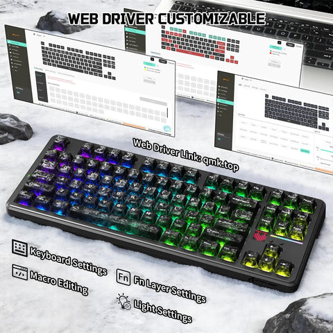 Top Shelf Wireless Mechanical Keyboard With Blazing 8k Polling Speed And A Rock Solid 10000Mah Cell Mounted On A Clever Dot Matrix Panel Plus Dope 168 Million Rgb Backlights For Your Pro Gamer Desk Rig with customizable web driver settings.