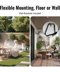 14 Inch Magnetic Misting Outdoor Fan With Wall Mount Kit used on patio and balcony settings for flexible cooling solutions