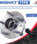 Rear Wheel Hub Bearing Assembly With ABS 5 Lug OE Replacement 512440 for 2010-2017 Chevy Equinox and GMC Terrain, front view