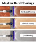 Soft Roller Cleaner Head For V6 DC58 DC59 DC61 DC62 DC74 Cordless Vacuum Cleaners, shown on hardwood, laminate, vinyl floors