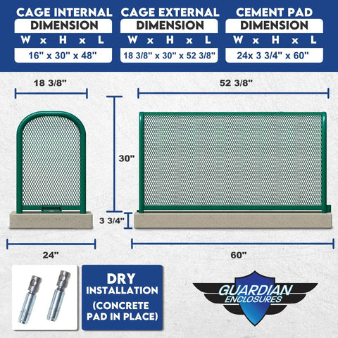 Pro Contractor Grade Heavy Duty Backflow Preventer Security Cage With Lock And Anchor Extra Large dimensions and installation guide.