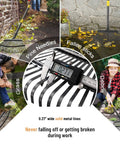 Heavy Duty Leaf Rake With 18 Inch Wide Head And 25 Metal Tines, Adjustable 36 To 78 Inch Handle, built tough for big yards and gardens
