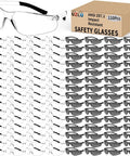 One Hundred Ten Pairs Bulk Safety Glasses Made For The Crew Featuring Ansi Z Eight Seven Point One Approval With Scratch Proof Clear Lenses, 110 clear and tinted safety glasses.