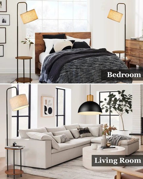 Modern Floor Lamp in Brown Finish with Antique Style, Sturdy Steel Stand, Soft Warm Glow, Dimmable Option, Easy Install, Perfect Cozy Vibe for Living Room, Bedroom, or Hallway