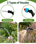 180 degree adjustable nozzle and fan-shape nozzle of Telescoping Electric Plant Watering Wand For Indoor Hanging Plants With Ground Reach Pump 180 Degree Adjustable Nozzle High Flow Leakproof Design Easy One Hand Operation No Ladder Needed