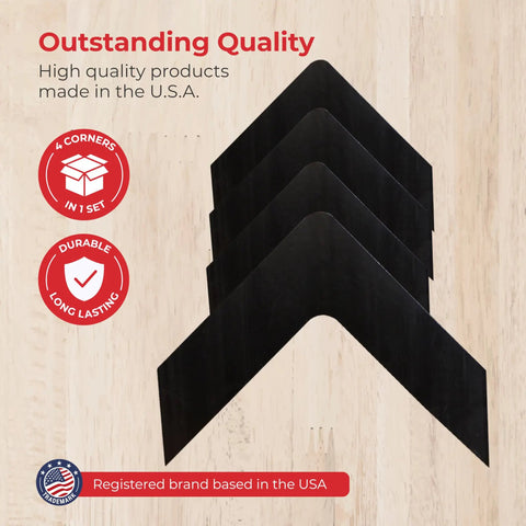 Black V Shape Rug Corner Grippers 4 Pack For Indoor And Outdoor Rugs Keep Edges Flat Stop Curling No Slip Grip Easy Install
