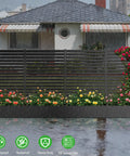 No-Dig Metal Patio Privacy Fence Screen With Planter Box For Outdoors, 73.8 In H By 45.3 In W in rainy garden