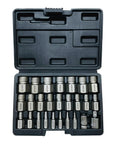 Beast-Ready Heavy Duty 26 Piece CR-MO Screw Extractor Set With Hex Head And Multi-Spline Easy-Out For 3/8 Inch Drive in case