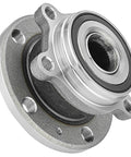 Pair Front Wheel Bearing Hub Assembly For Volkswagen Passat Jetta Golf Beetle Eos Tiguan R32 Rabbit CC GTI And Audi TT A3 Q3 Quattro Built Tough Ready To Install Front Hub Bearing, shown with 4-bolt square flange