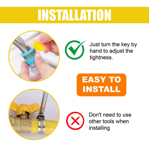 Installation steps for 30-Pcs Stainless Steel Hose Clamps Set 5/16 To 1-1/8 Inch, showcased with easy-to-use key-type design.