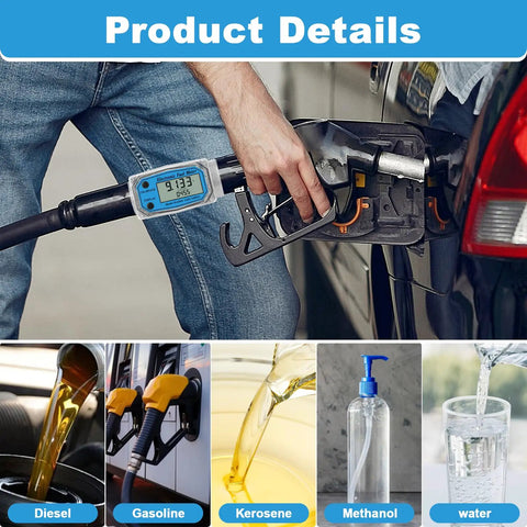 Inline One Inch NPT Digital Turbine Flow Meter For Water Diesel Gas Oil Gasoline And Other Liquids in use at fueling station