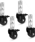 Beefy Locking Caster Wheels Set Of Four For Boltless Shelving Racks 3 Inch 1360 Lb Total Capacity Ball Bearing Swivel Nylon And Steel Wheels