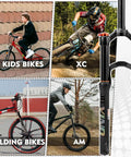 24 Inch Mountain Bike Front Fork With Air Suspension, 120mm Travel, Quick Release, Disc Brakes, Manual Lockout for XC and AM