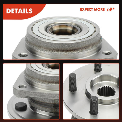 Close-up of 2 Pack Front Wheel Bearing and Hub Assembly that fits Jeep Cherokee Wrangler Grand Cherokee Comanche TJ Wagoneer 1989-1999