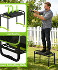 Heavy Duty Garden Kneeler And Seat With Thick 1.8 Inch EVA Foam Pad Foldable Bench With 2 Tool Pouches used for pruning branches