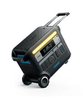 SOLIX F2000 Portable Power Station 2400W Solar Generator With LiFePO4 Battery GaNPrime Tech on wheels, angled view