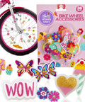 Totally Adorable Kids Bike Spoke Decorations Set With 36 Colorful Charms Featuring Dino, Flower And Butterfly Themes For Girls And Boys