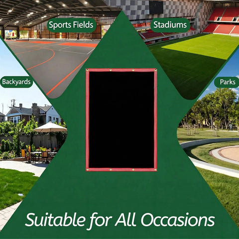 4x6 Foot Batting Cage Backstop For Baseball And Softball Training, displayed with suitability for backyards, parks, and stadiums