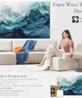 Premium Acoustic Wall Panels Amp Up Your Room Tone with Dazzling Aqua Dreams Artistry Made from Heavy Duty Polyester Fiber These Soundproofing Tiles Soak Up Echoes and Zaps Noise Great for Home Gym or Podcast Corner while Slaps Style on Walls in a stylish living room setting.