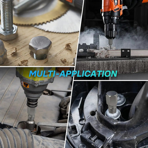 15 Piece Screw Extractor Set for Stripped Bolts and Screws, Easy Out Bolt Extractor Kit in use on various materials