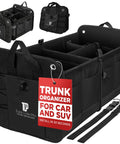 Heavy Duty Trunk Organizer For Cars, SUVs And Trucks With Adjustable Compartments Collapsible Design Non Slip Bottom Large Capacity