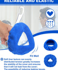 24 Pack Full Face Mask Liners For Comfy Comfort And Leak Prevention Reusable Soft Cushions in blue fleece shown in detailed close-up