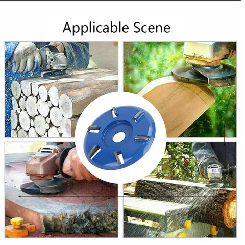 Angle Grinder Wood Carving Disc With Arc Teeth Six Teeth Turbo Carving Blade For Woodworking Shaping And Grinding 90mm Diameter 16mm Bore Pro Grade DIY Ready Tool in use on various wood projects.