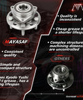 Comparison of Mayasaf and others front wheel hub bearing assembly showing quality, structure, and grease lifespan differences.