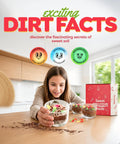 Child enjoying Dirt Pie Kids Baking Kit With Chocolate Cake Mix, Pre Measured Dry Ingredients, Chewy Gummy Worms on table.