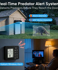 Solar Powered Roll-Up Chicken Coop Door With Remote Display, 400-Foot Wireless Monitoring, raccoon detection illustration