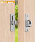 Heavy Duty Badass Flip Door Latch With Slick Silver Coating And Smooth 90 To 180 Degree Action For Barn Doors Cabinets And Bathrooms installed on wood.