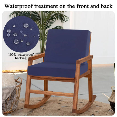 Elastic Patio Cushion Covers Set Of 12 Waterproof Outdoor Chair Cushions Slipcovers Washable Seat Cushions with water droplets
