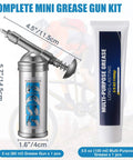 Compact Mini Grease Gun Kit with High Performance Bicycle Grease for Precise Lubrication and Lube of Chains Pedals Bearings and More Nozzle Included Leak Free Seal 100g 3oz Cartridges Ideal Bike Maintenance On The Go.