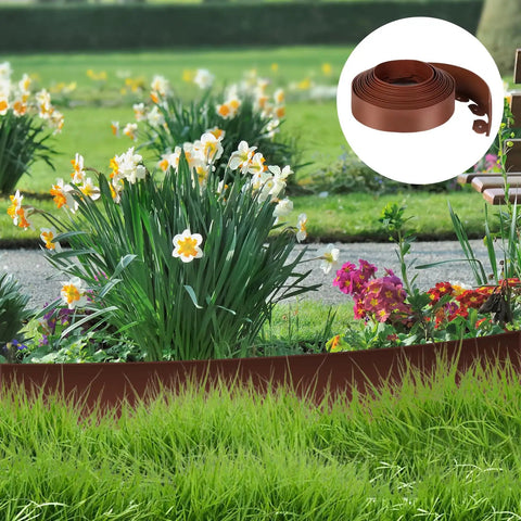 Durable Plastic Landscape Edging Kit No Fuss Easy Install 2 Inch Tall 33 Ft Border With 30 Spikes For Garden Flower Beds And Lawn Flexible PE And PP Edging That Won’t Break Bend Or Fade In Any Weather