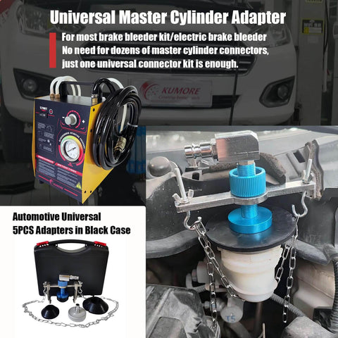 Electric Brake Bleeder 110V Power Automatic Brake Fluid Bleeder Machine with Adjustable Pressure and Universal Adapter