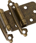 Antique Brass Cabinet Hinges for Kitchen Cabinets 25 Pairs Self Closing Semi Concealed Variable Overlay