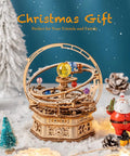 Starry Night 3D Wooden Puzzle Music Box Kit For Adults And Teens, hands-on rotating model craft on winter display