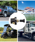 Push Pull Light Switch 12V Two Pack 8mm Thread On Off Toggle Switch For Car Boat Golf Cart Truck Marine Black Round Handle Built Tough Durable Plastic Housing Easy Install And Reliable Power Control, black push-pull switch with 8mm thread